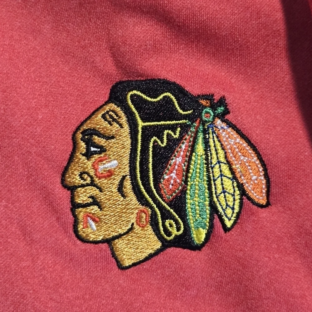 NHL Official Mens Chicago Blackhawks Hockey Quarter Zip Pullover Medium